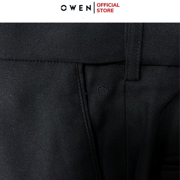 Quần Tây Nam Owen QV220959 Màu đen Dáng Slim Fit Vải Polyester