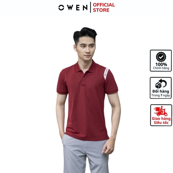 Áo Thun Nam Tay Ngắn Có Cổ Aristino APS008S1 Màu Booc Đô 35 Kiểu Dáng Slim Fit Chất Liệu Cotton