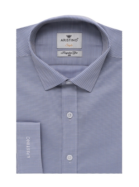 Áo Sơ Mi Nam Tay Dài Aristino ALS00108 Màu Caro Xanh Nhỏ Kiểu Dáng Regular Fit Chất Liệu Tencel