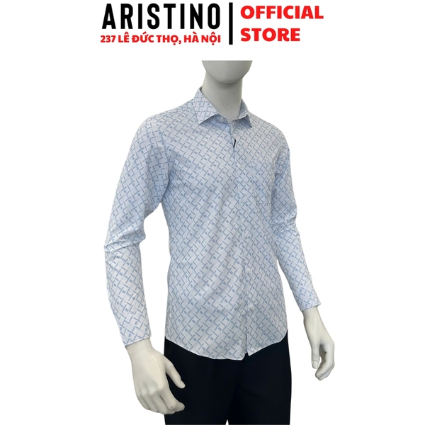 Áo Sơ Mi Nam Dài Tay Aristino ALS118F0H2 màu be in kẻ đan lát