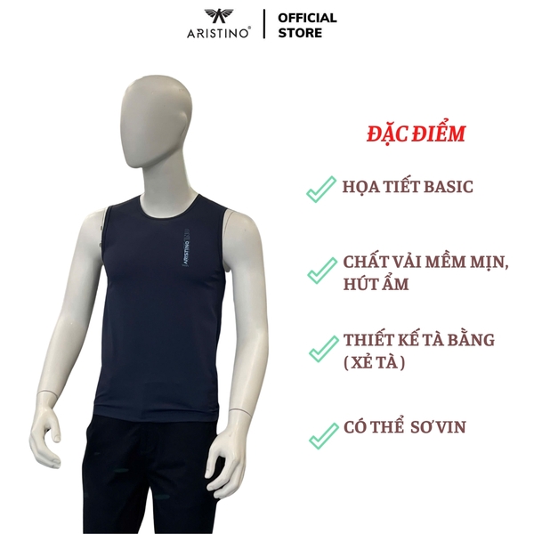 Áo Ba Lỗ Nam Aristino ATL008AS0 Màu: Xanh tím than 5