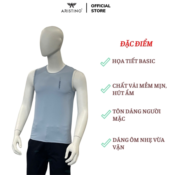Áo Ba Lỗ Nam Aristino ATL011AS0 Màu: Xám xanh 14
