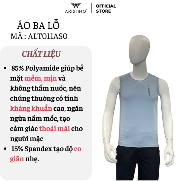 Áo Ba Lỗ Nam Aristino ATL011AS0 Màu: Xám xanh 14