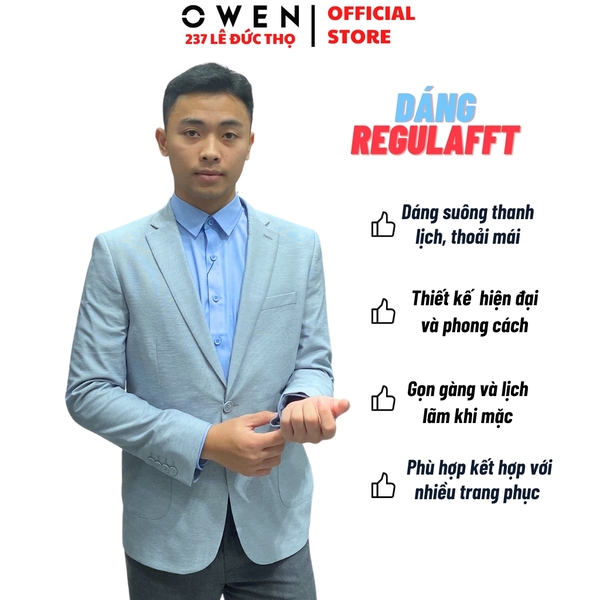 Áo Demi - Blazer Owen BL231690 màu xám đá kẻ ngang dáng slim fit chất nylon