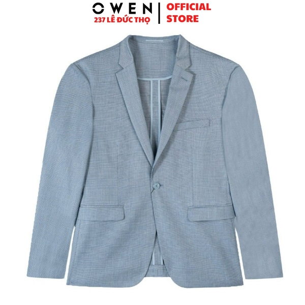 Áo Demi - Blazer Owen BL231690 màu xám đá kẻ ngang dáng slim fit chất nylon