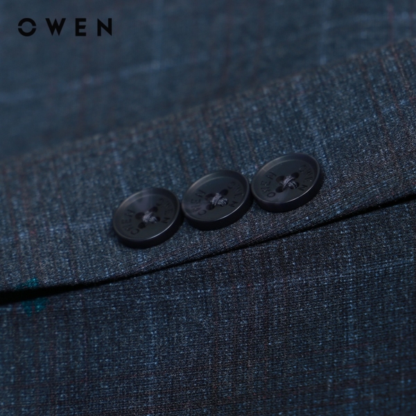 Áo Demi - Blazer Owen BL220696 màu kẻ caro ghi đậm dáng regular fit vải polyester