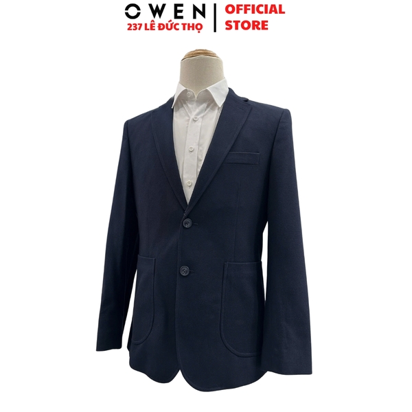 Áo Demi - Blazer Owen BLR256129 màu xanh tím than dáng suông regular fit 2 cúc tà xẻ sau lưng Chất liệu Polyester Rayon