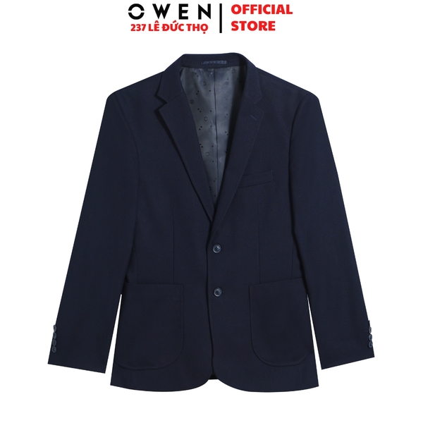 Áo Demi - Blazer Owen BLR256129 màu xanh tím than dáng suông regular fit 2 cúc tà xẻ sau lưng Chất liệu Polyester Rayon
