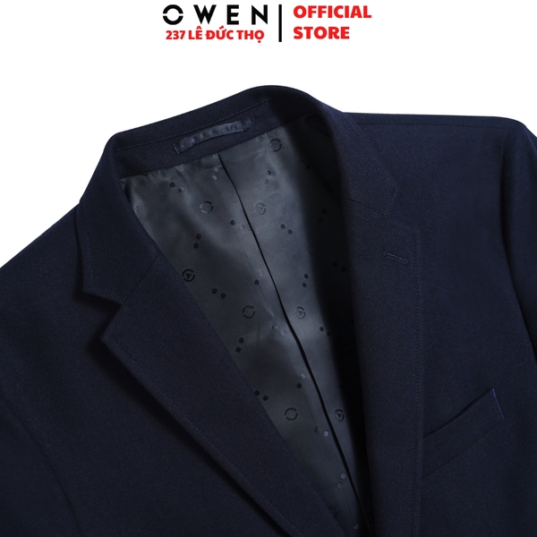Áo Demi - Blazer Owen BLR256129 màu xanh tím than dáng suông regular fit 2 cúc tà xẻ sau lưng Chất liệu Polyester Rayon