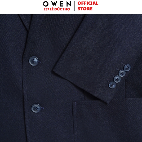 Áo Demi - Blazer Owen BLR256129 màu xanh tím than dáng suông regular fit 2 cúc tà xẻ sau lưng Chất liệu Polyester Rayon
