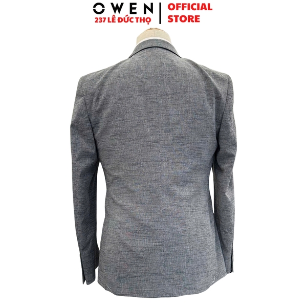 Áo Demi - Blazer Owen BLS256125 màu xám đậm dáng ôm slim fit 2 cúc tà xẻ hai bên chất liệu polyester PU