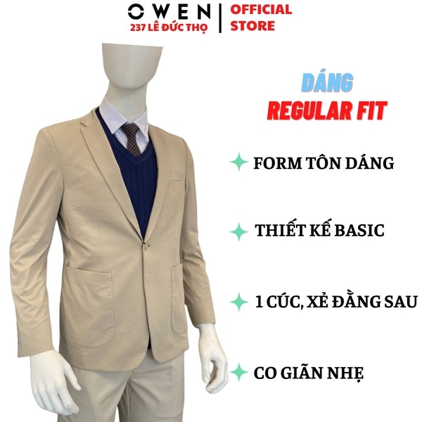 Áo Demi - Blazer Owen BLR265703 màu be Dáng Regular Fit Vải Polyester