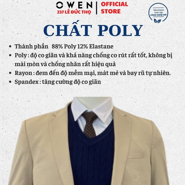 Áo Demi - Blazer Owen BLR265703 màu be Dáng Regular Fit Vải Polyester