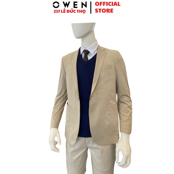 Áo Demi - Blazer Owen BLR265703 màu be Dáng Regular Fit Vải Polyester