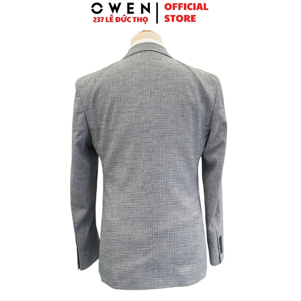 Áo Demi - Blazer Owen BLS256122 màu xám dáng ôm slim fit 1 cúc tà xẻ hai bên chất liệu polyester PU