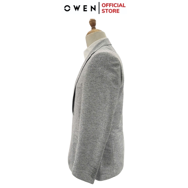 Áo Demi - Blazer Owen BLR256120 màu xám dáng regular fit 1 cúc tà xẻ hai bên chất liệu polyester