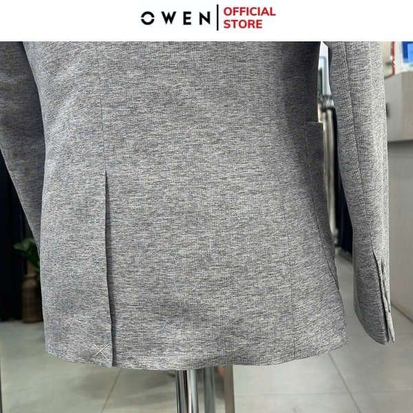 Áo Demi - Blazer Owen BLR256120 màu xám dáng regular fit 1 cúc tà xẻ hai bên chất liệu polyester