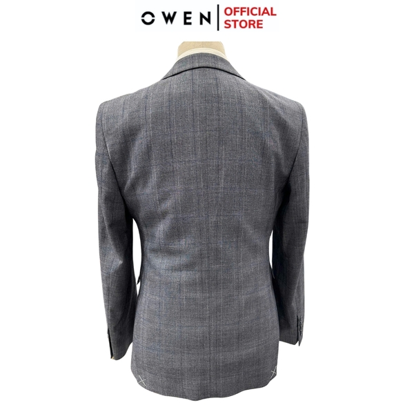 Áo Demi - Blazer Owen BLS256117 màu xanh tím than dáng slim fit 1 cúc tà xẻ sau chất vải polyester