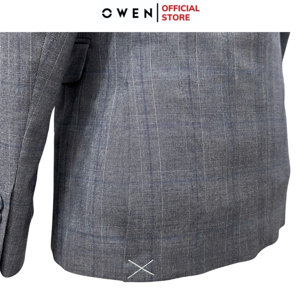 Áo Demi - Blazer Owen BLS256117 màu xanh tím than dáng slim fit 1 cúc tà xẻ sau chất vải polyester