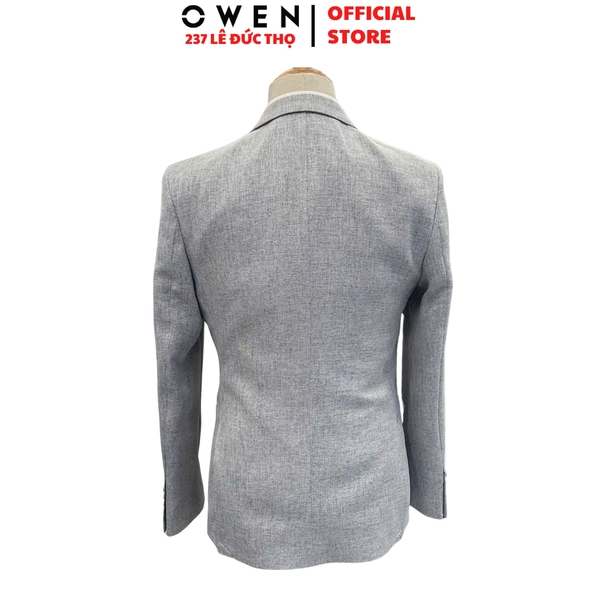 Áo Demi - Blazer Owen BLS256124 màu xám dáng ôm slim fit 2 cúc tà xẻ hai bên chất liệu polyester