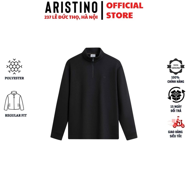 Áo Halfzip Nam Aristino AHZ005BH0 Regular Fit – Đen 18 / Xám 12