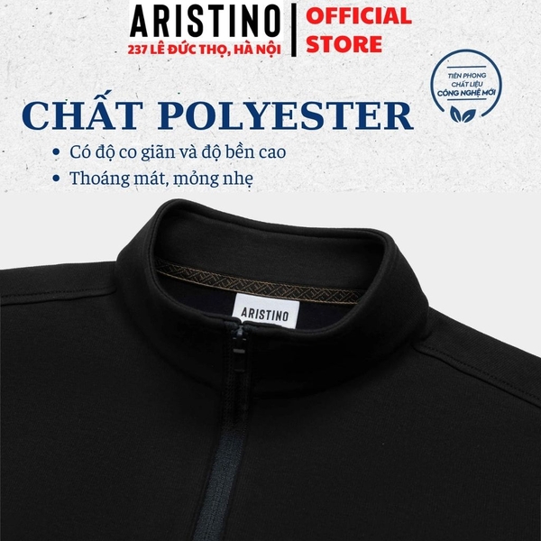 Áo Halfzip Nam Aristino AHZ005BH0 Regular Fit – Đen 18 / Xám 12