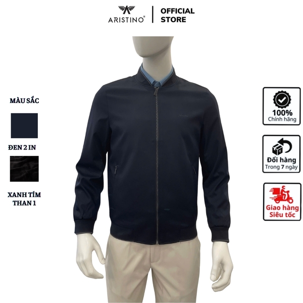 Áo khoác Aristino AJK030BS0 Màu: Đen 2 in, Xanh tím than 1 in