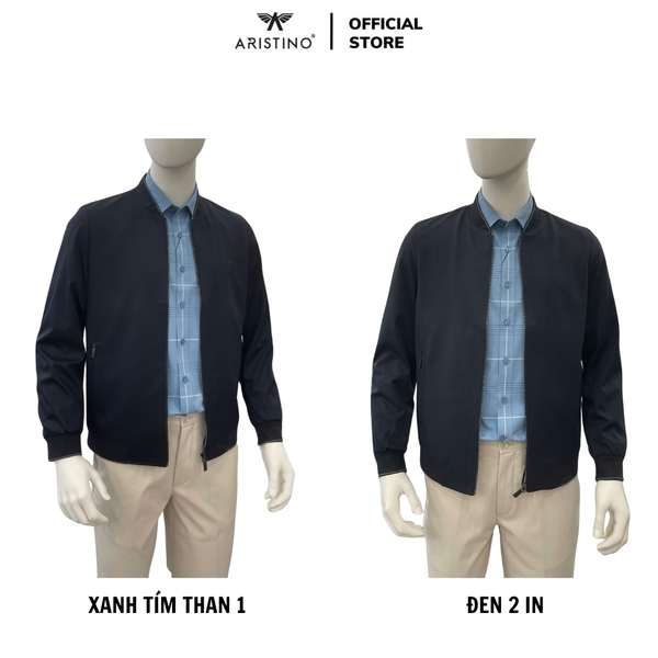Áo khoác Aristino AJK030BS0 Màu: Đen 2 in, Xanh tím than 1 in