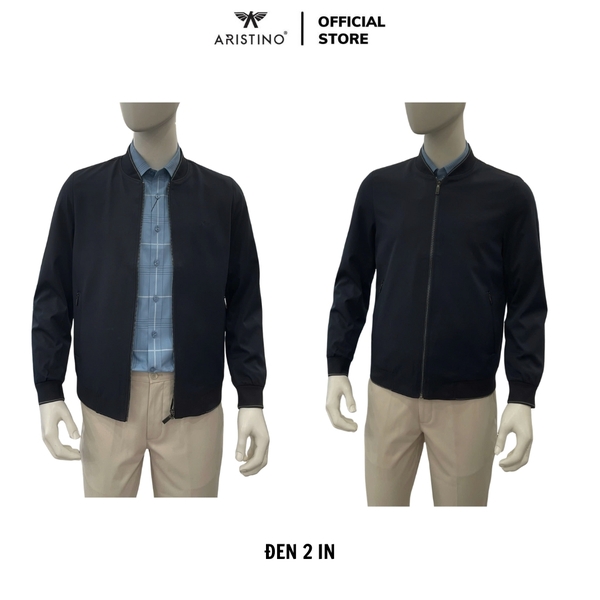 Áo khoác Aristino AJK030BS0 Màu: Đen 2 in, Xanh tím than 1 in