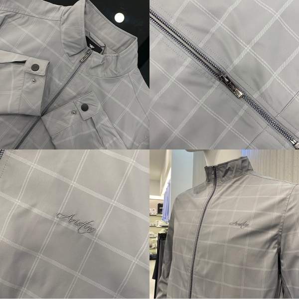 Áo khoác Aristino AJK050W3 màu Đen 1 kẻ, Xanh tím than 49 kẻ, Xám 326 kẻ