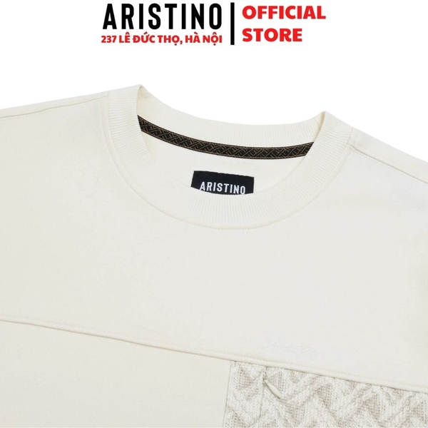 Áo Nỉ Sweatshirt Nam Aristino ASW002BH0 – Trắng Regular Fit