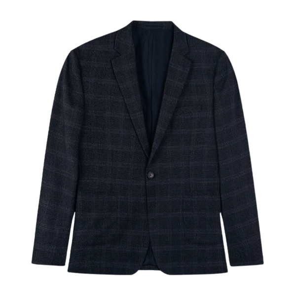 Áo Demi - Blazer Owen BL231703 kẻ caro lớn xám đậm dáng slim fit Chất Liệu Polyester