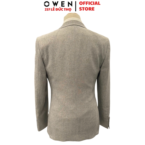 Áo Demi - Blazer Owen BLS256119 màu xám dáng ôm slim fit 2 cúc tà xẻ hai bên chất liệu polyester