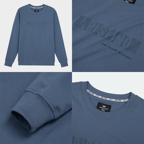 Bộ đồ thun thu đông Aristino ALH010W3 màu Xám 197, Xanh tím than 24