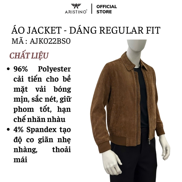 Áo khoác Aristino AJK022BS0 Màu: Nâu 10 Jacquard họa tiết