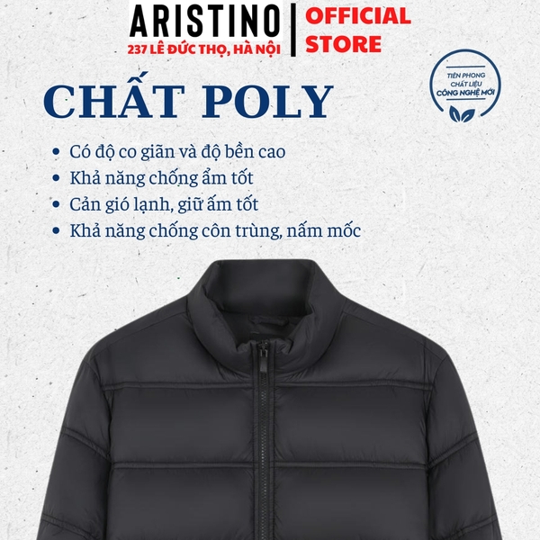 Áo khoác Aristino AJK010BS0 Áo khoác nhồi bông màu đen 42 kẻ