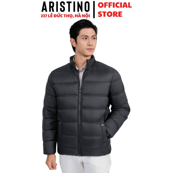 Áo khoác Aristino AJK010BS0 Áo khoác nhồi bông màu đen 42 kẻ