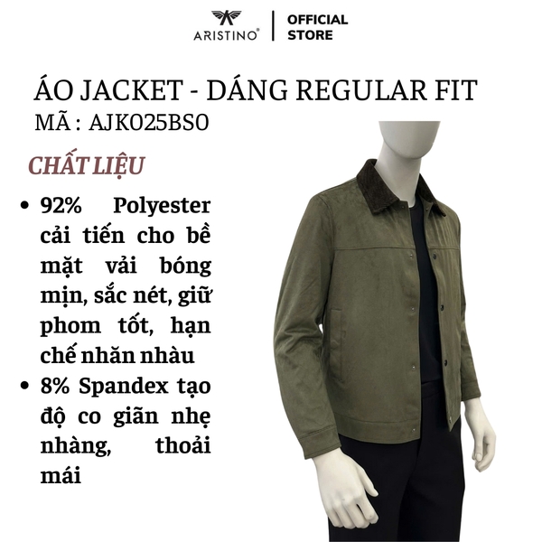Áo khoác Aristino AJK025BS0 Màu: Nâu 17, Xanh rêu 36