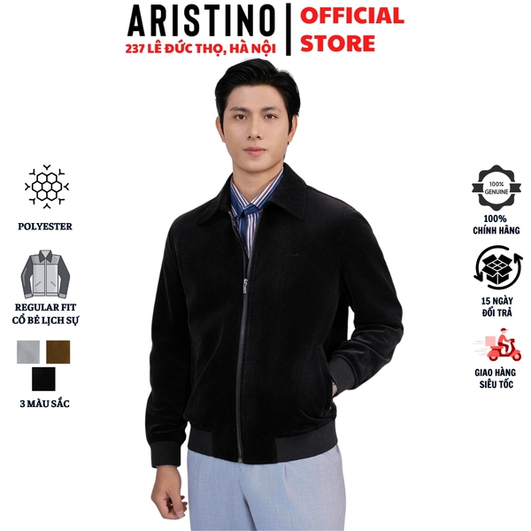 Áo khoác Aristino AJK033BS0 Áo khoác 2 lớp Màu: Đen 1, Nâu 150, Xám 47, Xanh tím than 41