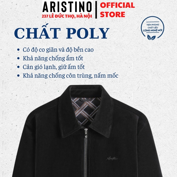 Áo khoác Aristino AJK033BS0 Áo khoác 2 lớp Màu: Đen 1, Nâu 150, Xám 47, Xanh tím than 41