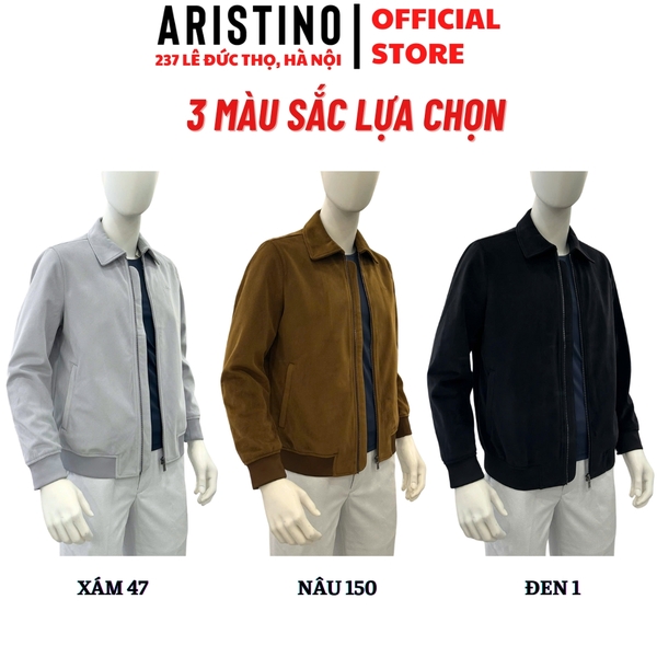 Áo khoác Aristino AJK033BS0 Áo khoác 2 lớp Màu: Đen 1, Nâu 150, Xám 47, Xanh tím than 41