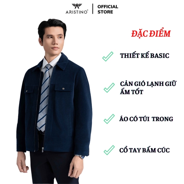 Áo khoác Aristino AJK045BZ Màu: Nâu 150, Xám 47, Xanh cổ vịt 62, Xanh tím than 41