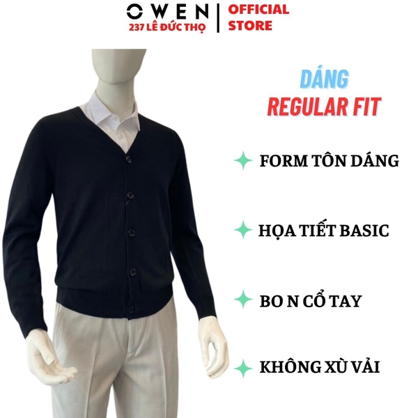 Áo Len Nam Owen ALD266506_BL – Đen Regular Fit Acrylic Cotton