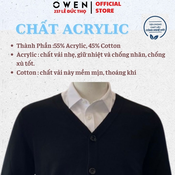 Áo Len Nam Owen ALD266506_BL – Đen Regular Fit Acrylic Cotton