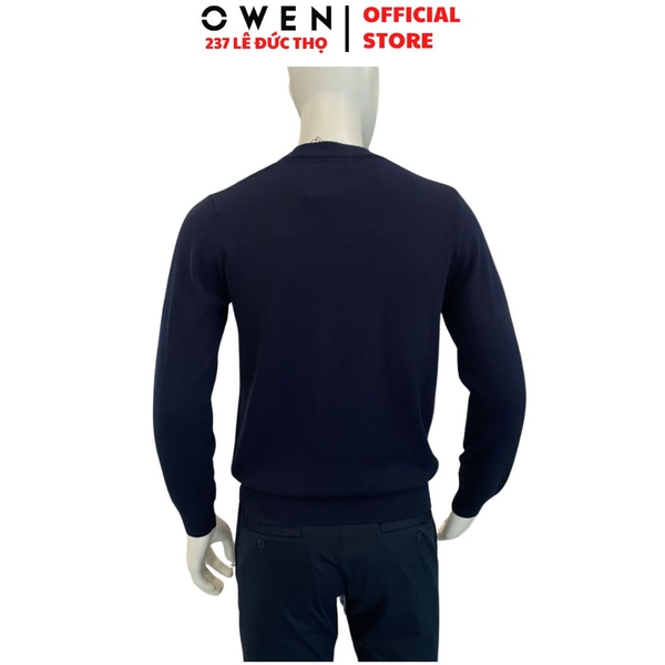 Áo Len Nam Owen ALC266516_NA Xanh Tím Than Regular Fit chất liệu len acrylic cotton