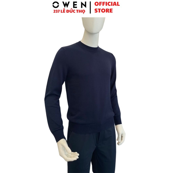 Áo Len Nam Owen ALC266516_NA Xanh Tím Than Regular Fit chất liệu len acrylic cotton