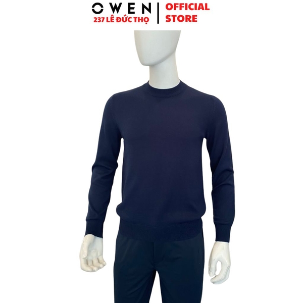 Áo Len Nam Owen ALC266516_NA Xanh Tím Than Regular Fit chất liệu len acrylic cotton