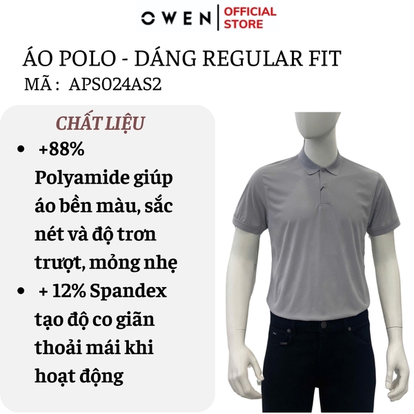 Áo Thun Polo Nam Cổ Bẻ Aristino APS024AS2 màu xám 6 Jacquard họa tiết