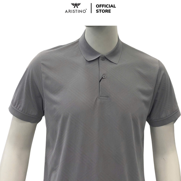 Áo Thun Polo Nam Cổ Bẻ Aristino APS024AS2 màu xám 6 Jacquard họa tiết