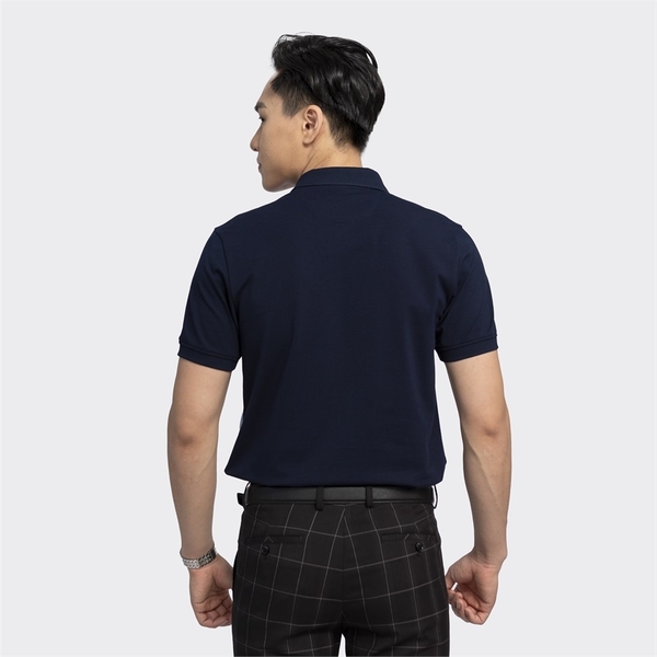 Áo Thun Polo Nam Cổ Bẻ Aristino APS124S3 màu Xanh tím than 29 kẻ Jacquard